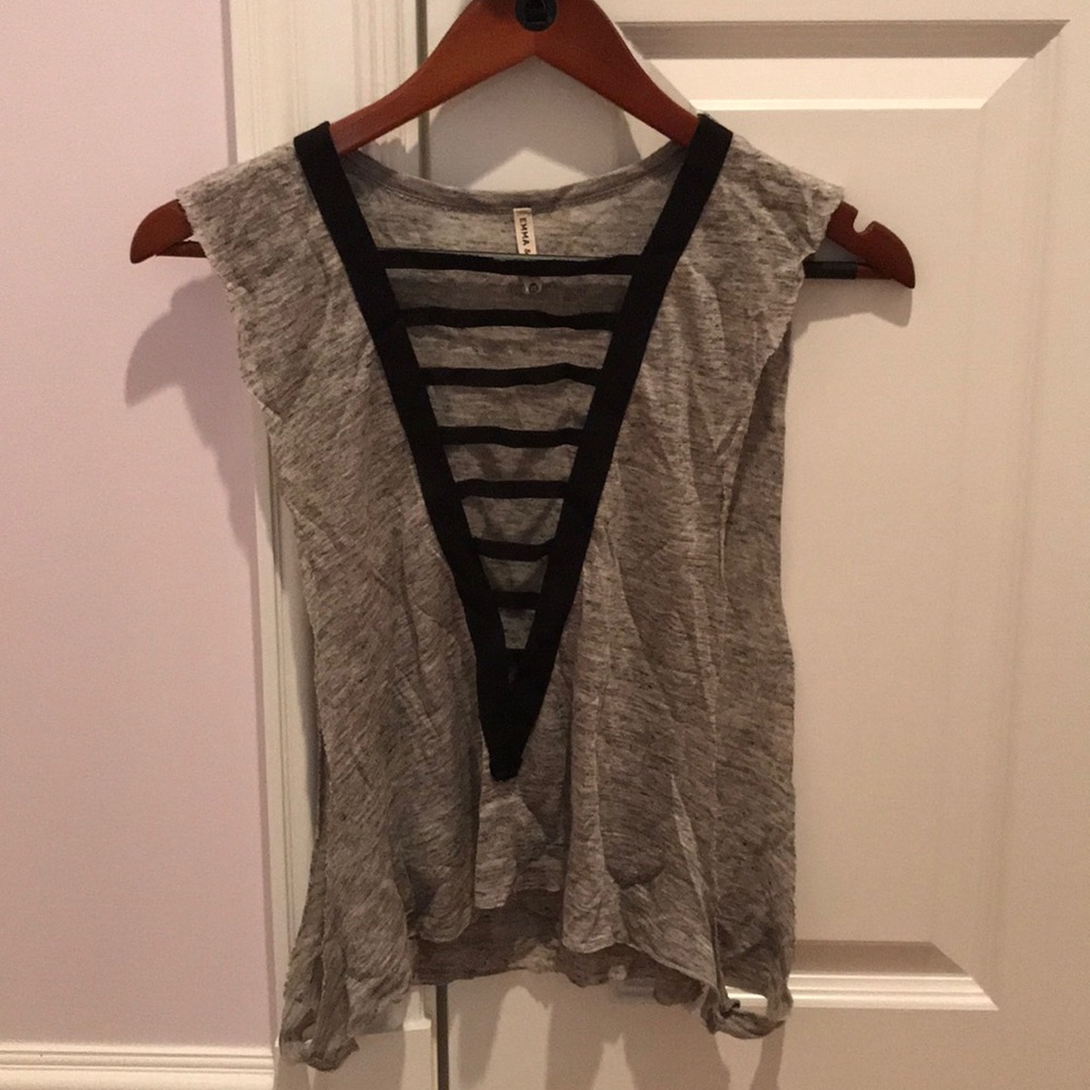 Never Worn: Grey Tank with Black detailing